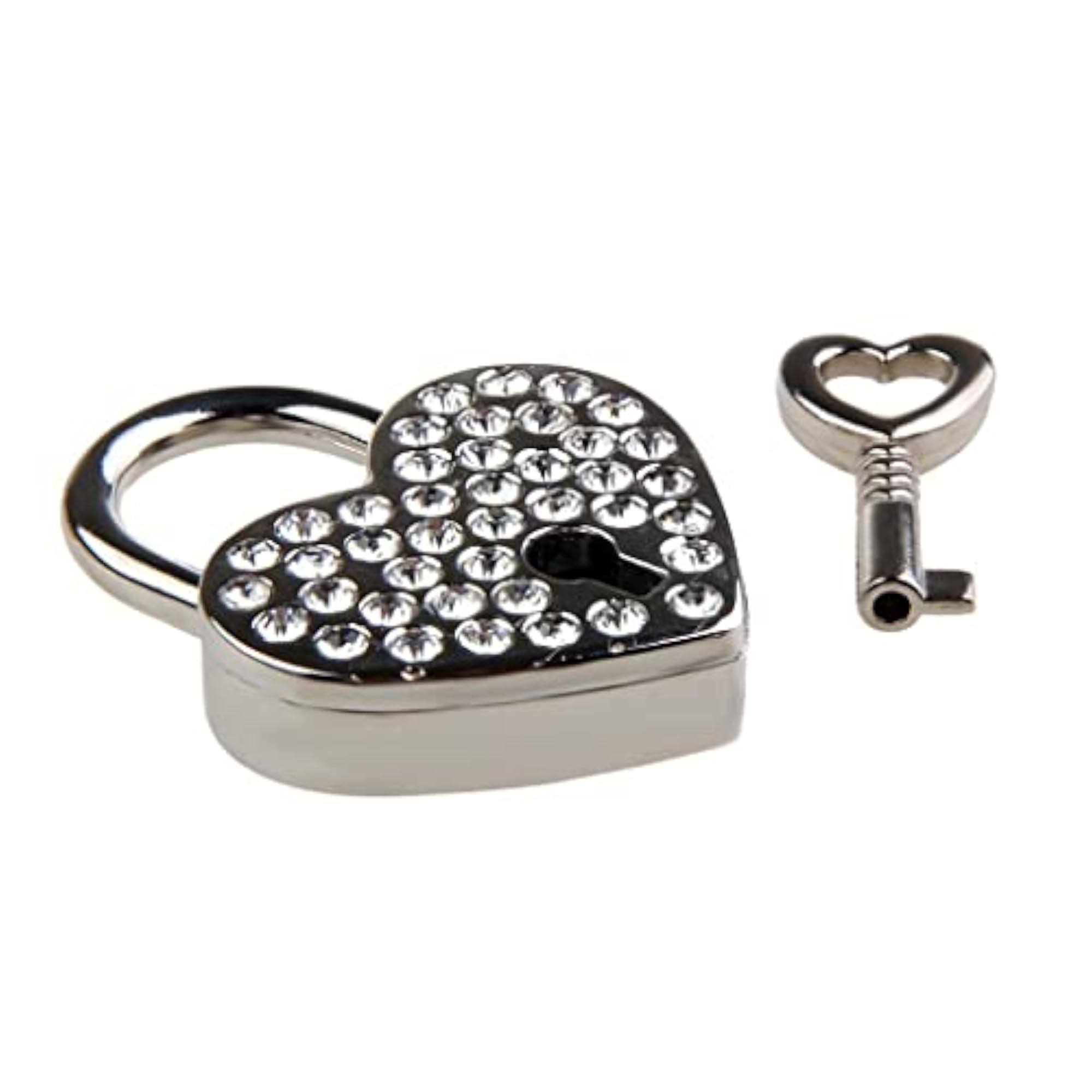 Mini Lock Heart Shape Luggage Case Crystal Lock with Key